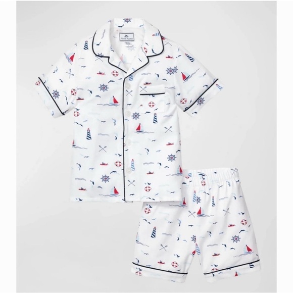 Petite Plume Other - Petite Plume Girls Flame Resistant Chemical Free Nautical Pajama Set Size 14